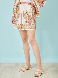 Yumi Floral Border Shorts, Multi - view 2, Multi
