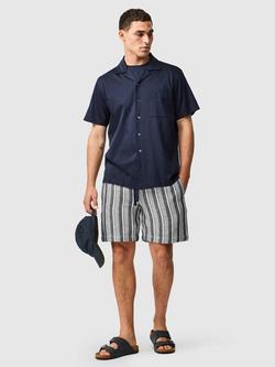 Rodd & Gunn Manor Park Button Through Short Sleeve Cotton Blend Shirt, Ink - view 2, Ink