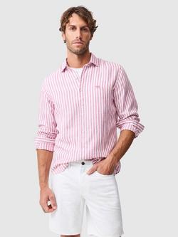Rodd & Gunn Seadown Stripe Linen Shirt, Rosewater, Rosewater
