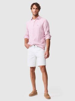 Rodd & Gunn Seadown Stripe Linen Shirt, Rosewater - view 2, Rosewater