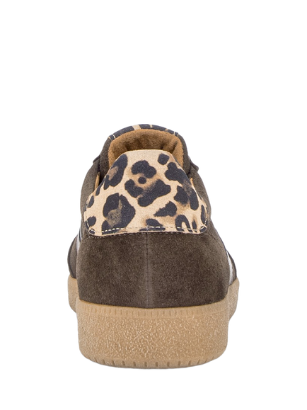 Gabor West Suede Lace Up Trainers, English Brown Lep - view 2, English Brown Lep