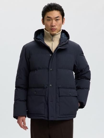 Selected Cotton Rich Puffer Jacket, Sky Captain, Sky Captain