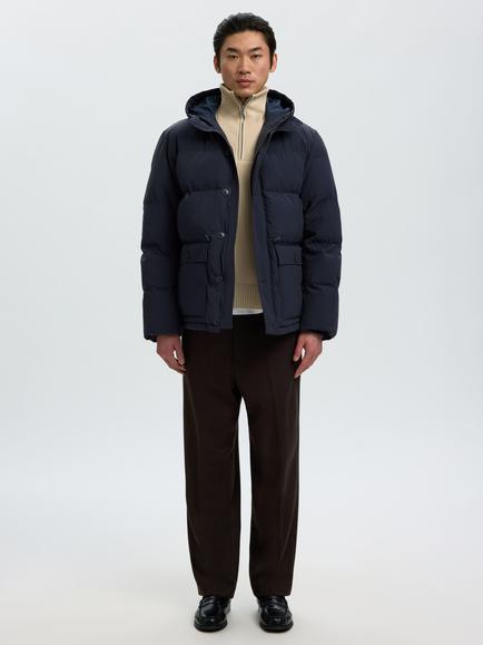 Selected Cotton Rich Puffer Jacket, Sky Captain - view 2, Sky Captain