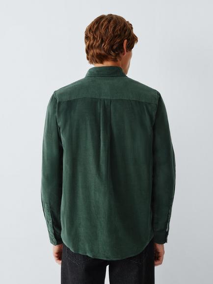 John Lewis Corduroy Shirt, Darkest Spruce - view 2, Darkest Spruce