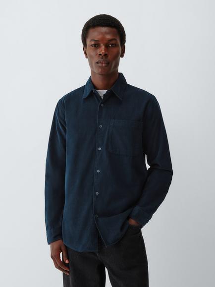 John Lewis Corduroy Shirt, Navy, Navy