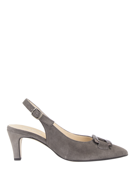 Gabor Lea Wide Fit Suede Slingback Court Shoes, Taupe, Taupe