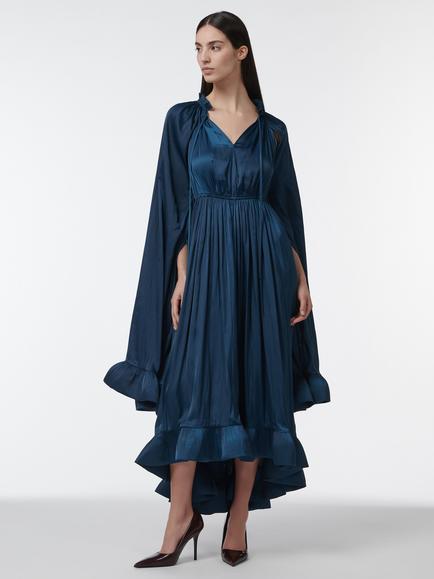 LEEM Cinched Waist Frill Dress, Blue, Blue