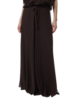 LEEM High Waist Wide Leg Trousers, Brown, Brown