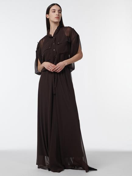 LEEM High Waist Wide Leg Trousers, Brown - view 2, Brown