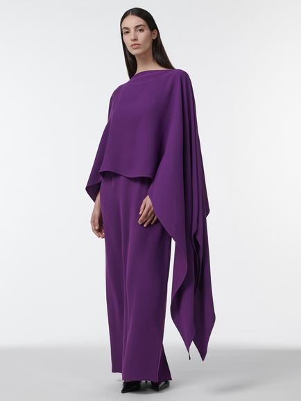 LEEM Asymmetric Cape Maxi Dress, Purple, Purple