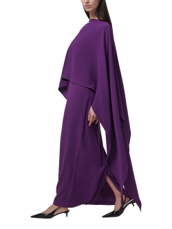 LEEM Asymmetric Cape Maxi Dress, Purple - view 2, Purple