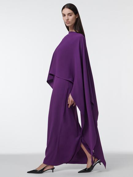 LEEM Asymmetric Cape Maxi Dress, Purple - view 2, Purple