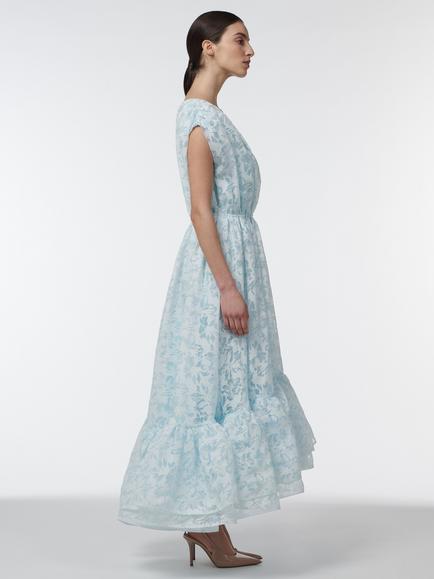 LEEM Sleeveless V-Neck Tiered Floral Devore Maxi Dress, Blue - view 2, Blue