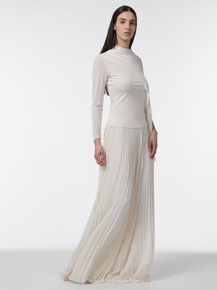 LEEM Wide Leg Pleated Trousers, White - view 2, White