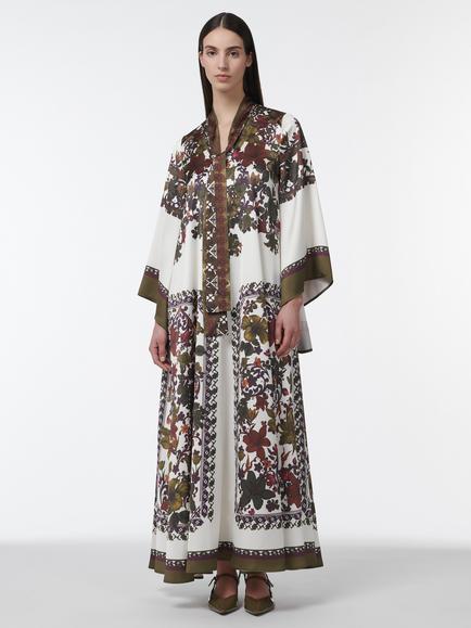 LEEM Floral Print Bell Sleeve Neck Tie Maxi Dress, Multi, Multi