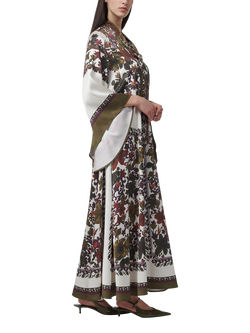 LEEM Floral Print Bell Sleeve Neck Tie Maxi Dress, Multi - view 2, Multi