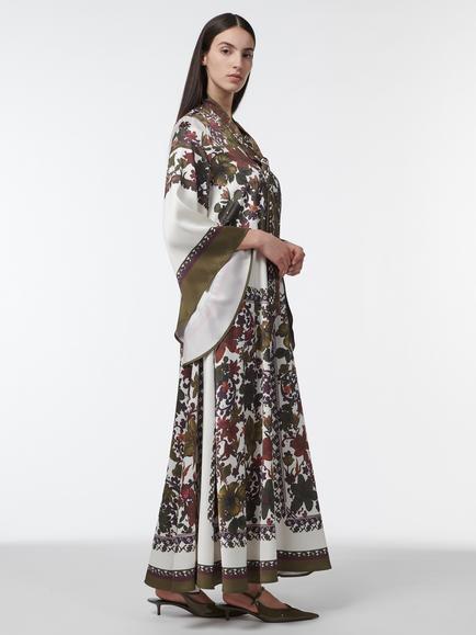 LEEM Floral Print Bell Sleeve Neck Tie Maxi Dress, Multi - view 2, Multi