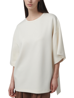 LEEM Loose Fit French Sleeve Top, White, White