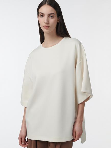 LEEM Loose Fit French Sleeve Top, White, White