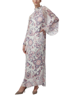 LEEM Shirred Neck Paisley Print Maxi Dress, Multi, Multi