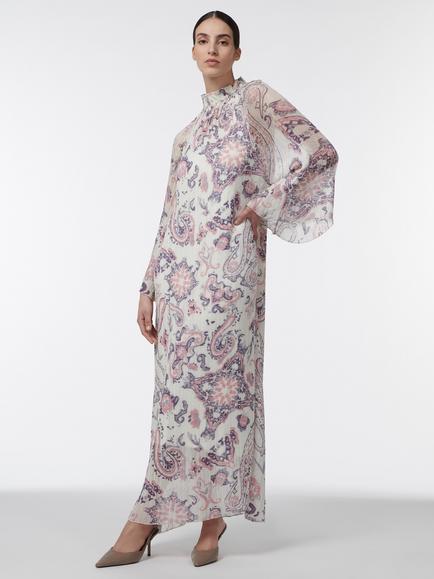 LEEM Shirred Neck Paisley Print Maxi Dress, Multi, Multi