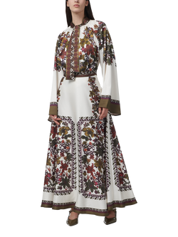 LEEM Neck Tie Floral Print Flute Sleeve Blouse, Multi - view 2, Multi