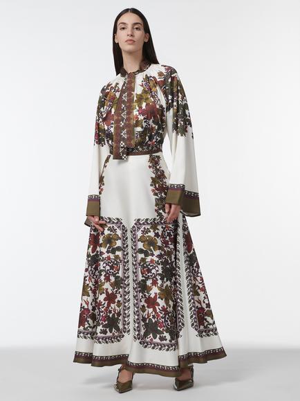 LEEM Neck Tie Floral Print Flute Sleeve Blouse, Multi - view 2, Multi