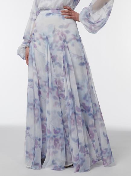 LEEM Blurred Floral Print Maxi Skirt, Multi, Multi