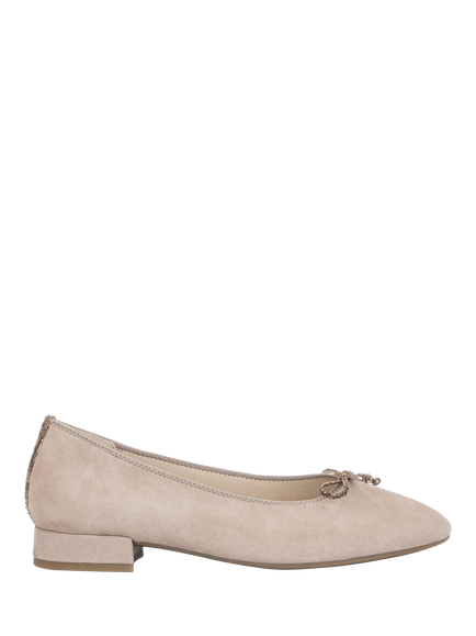 Gabor Honour Wide Fit Suede Ballerina Pumps, Silk, Silk