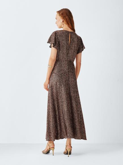 John Lewis x RIXO Elif Sequin Embellished Maxi Dress, Bronze - view 2, Bronze