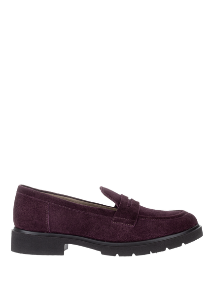 Gabor Fizz Wide Fit Suede Penny Loafers, Mulberry, Mulberry