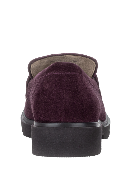 Gabor Fizz Wide Fit Suede Penny Loafers, Mulberry - view 2, Mulberry