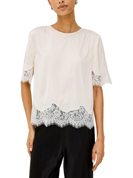 Rails Sonora Lace Trim T-Shirt, White, White