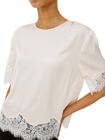 Rails Sonora Lace Trim T-Shirt, White - view 2, White