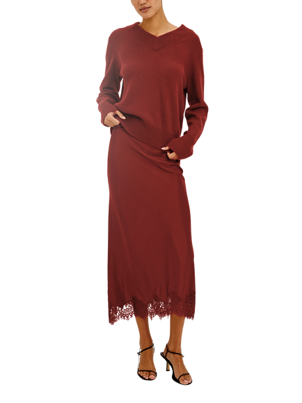 Rails Lidya V-Neck Jumper, Red - view 2, Red