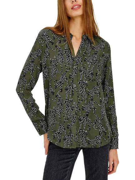 Rails Alyssa Animal Print Blouse, Green/Black, Green/Black