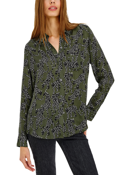 Rails Alyssa Animal Print Blouse, Green/Black - view 2, Green/Black