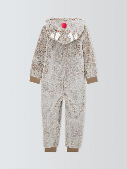 John Lewis Kids' Reindeer Onesie, Natural - view 2, Natural