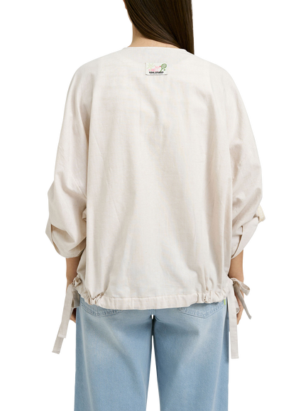 Smith & Soul Blouson Sleeve Zip Through Jacket, Beige - view 2, Beige