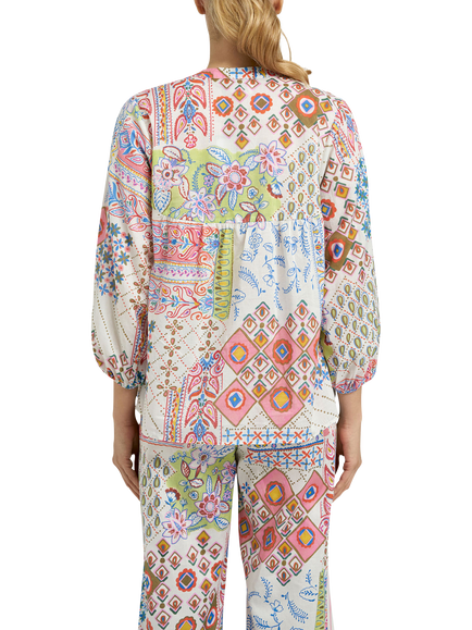 Smith & Soul Patchwork Print Blouse, Cream - view 2, Cream