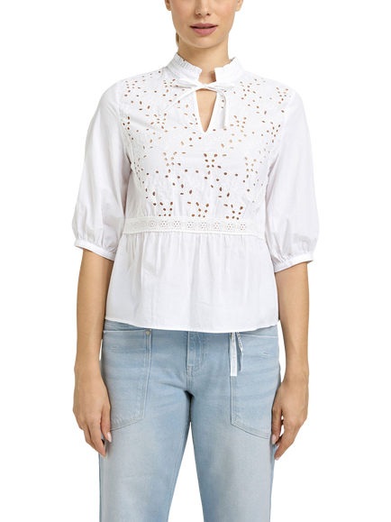 Smith & Soul Relaxed Embroidered Blouse, White, White