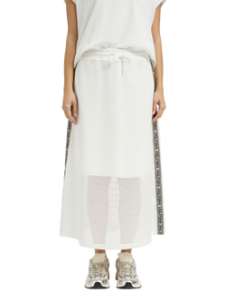 Smith & Soul Jersey Mesh Midi Skirt, Off White, Off White