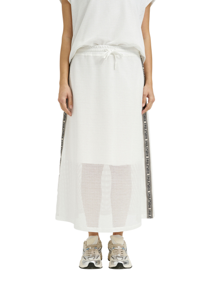 Smith & Soul Jersey Mesh Midi Skirt, Off White, Off White