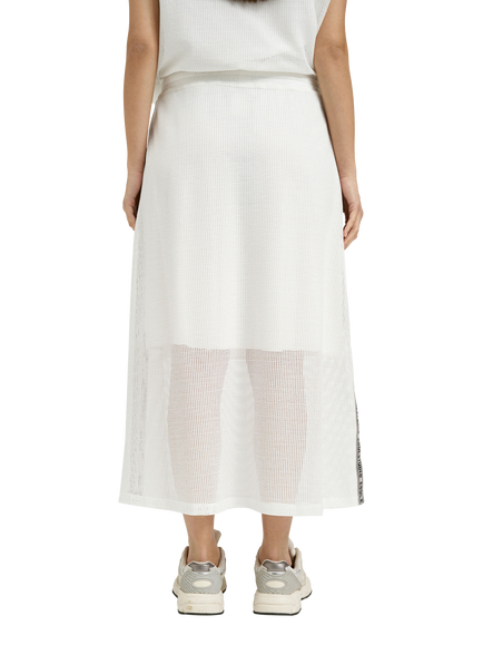 Smith & Soul Jersey Mesh Midi Skirt, Off White - view 2, Off White