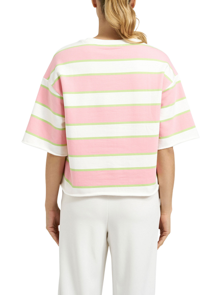Smith & Soul Boxy Cropped College Sweatshirt, Pink Multi - view 2, Pink Multi