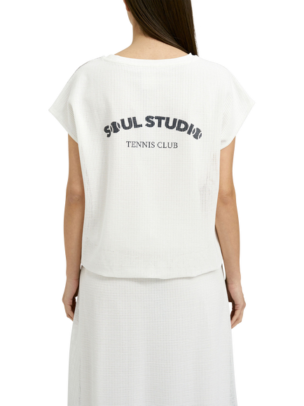 Smith & Soul Oversized Mesh T-Shirt, Off White - view 2, Off White