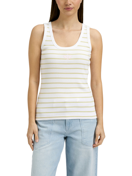 Smith & Soul Fitted Ribbed Tank Top, White, White