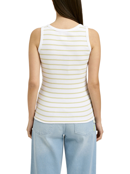 Smith & Soul Fitted Ribbed Tank Top, White - view 2, White