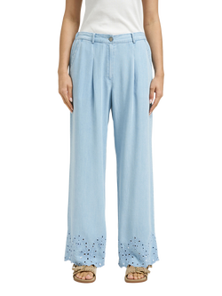 Smith & Soul Wide Leg Lyocell Trousers, Light Denim, Light Denim