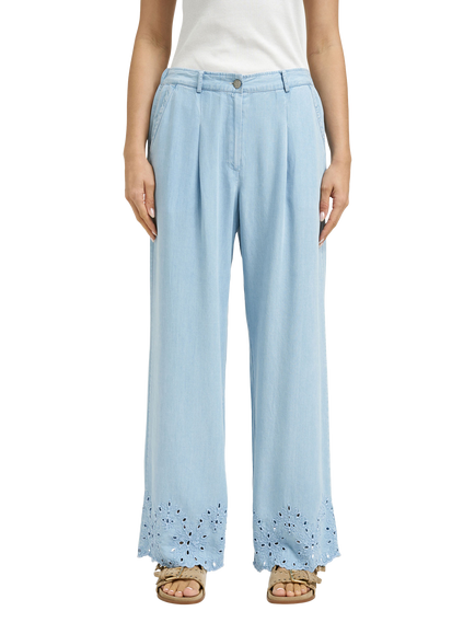Smith & Soul Wide Leg Lyocell Trousers, Light Denim, Light Denim